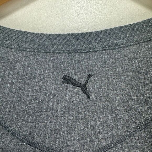 Puma Dry Cell Sweatshirt Sweater Women Large Gray Cropped Cotton Graphic Script - Picture 6 of 11